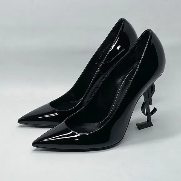 Saint Laurent Opyum Point-Toe Patent Leather Pumps size 39.5 - Picture 7 of 16